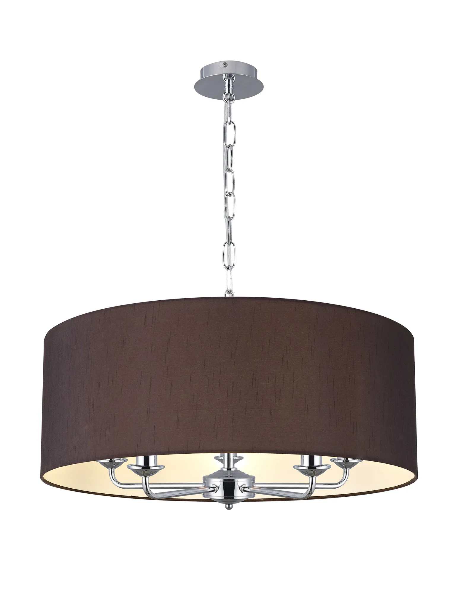 Banyan 60cm 5 Light Pendant Polished Chrome; Black DK0650  Deco Banyan CH BL